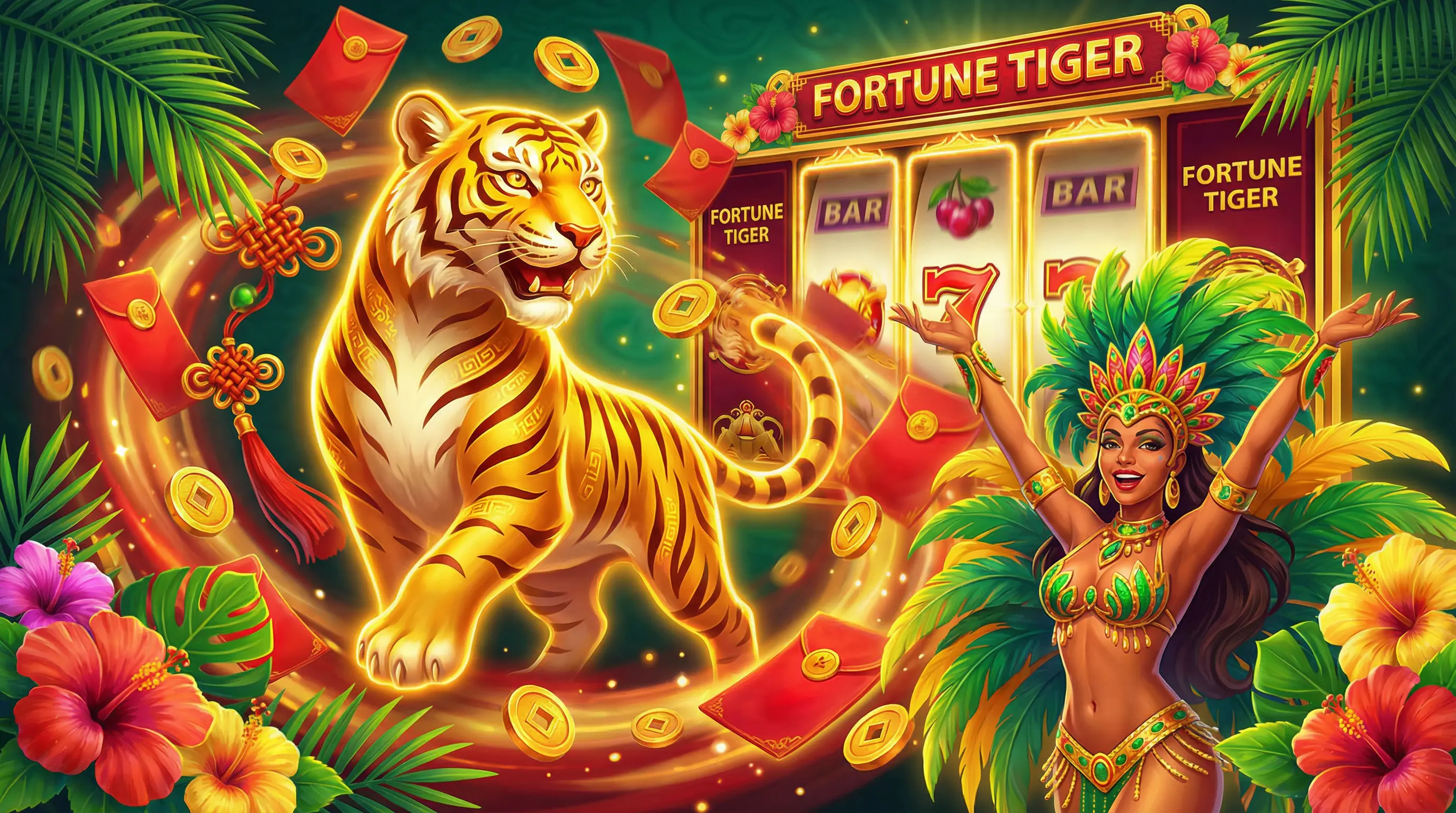 Fortune Tiger slot game com tigre dourado da sorte